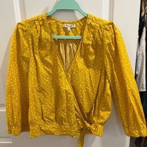 Madewell cropped wrap shirt